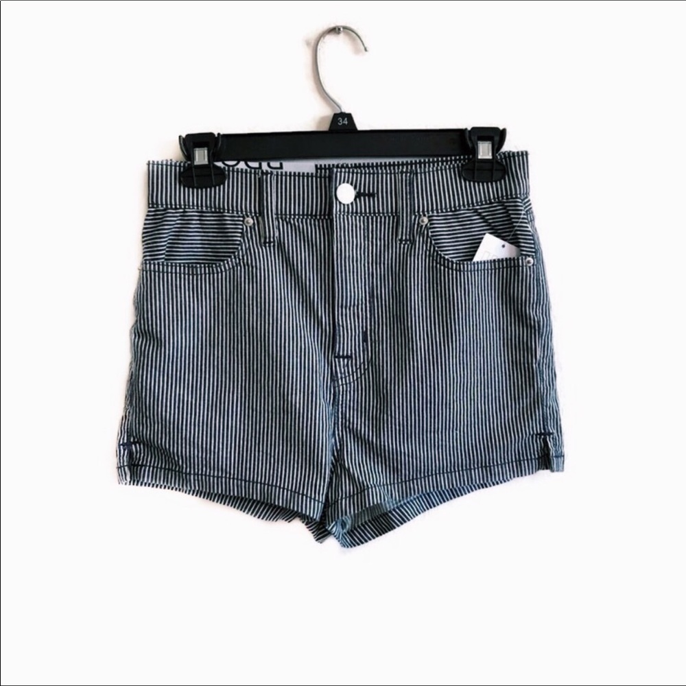 UO BDG striped pin up super high rise shorts